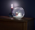 Glasskule med LED og julenisse Ø15 cm